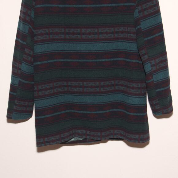 Vintage Braetan Wool Blend Boxy Blazer Coatigan Size L Striped Southwestern - Picture 6 of 9